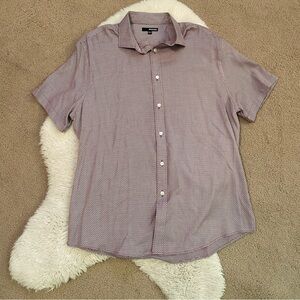 Murano Men's Burgundy and White Dress Shirt